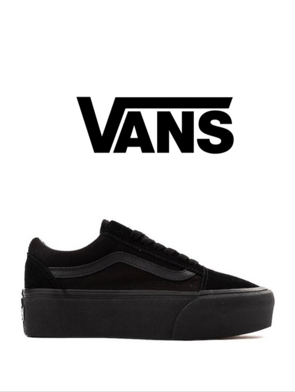 Vans - Old Skool Stackform Suede/Canvas Black/Black - Women's Size 8 - Picture 2 of 9